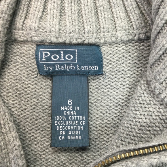 Boys Polo by Ralph Lauren Sweater ligh Gray Size 6 - Picture 7 of 11